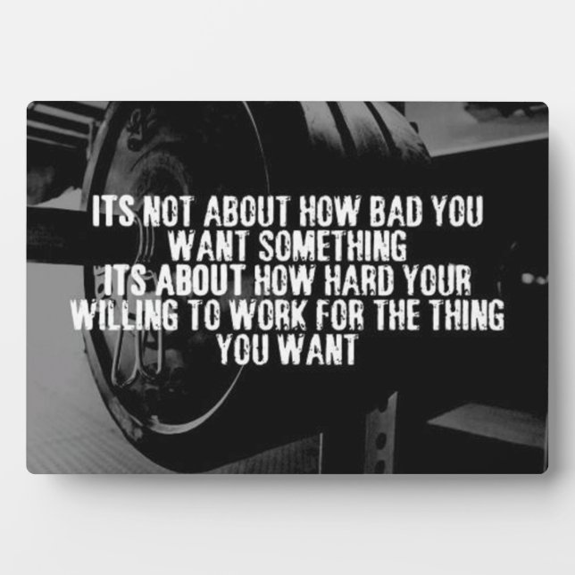 WORK HARD - Bodybuilding Workout Motivational Plaque (Front)