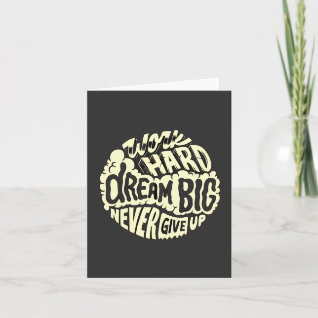Work hard dream big  invitation (Front)