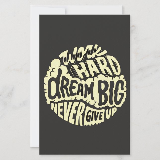 Work hard dream big  stationery (Front)