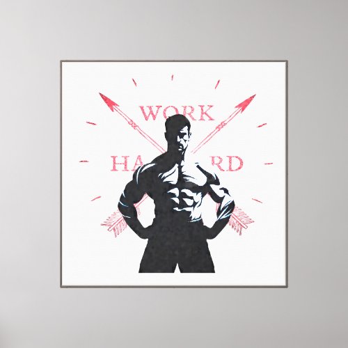 Work Hard Fitness Motivation Gym Graphic Canvas Print