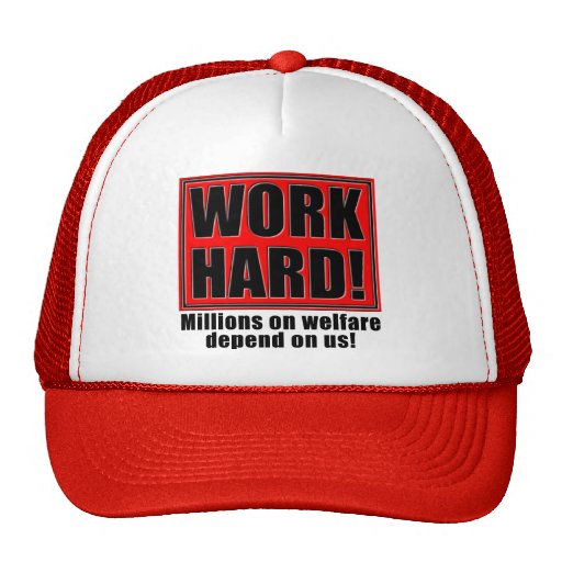 Work Hard For Welfare Funny Ball Cap Hat Sayings | Zazzle