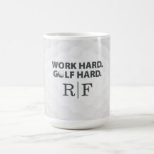 Work Hard Golf Hard Monogram Initial Retro Style