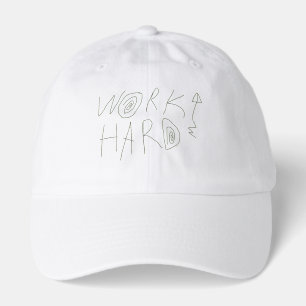 Work Hard Hand Drawing Typography Hat