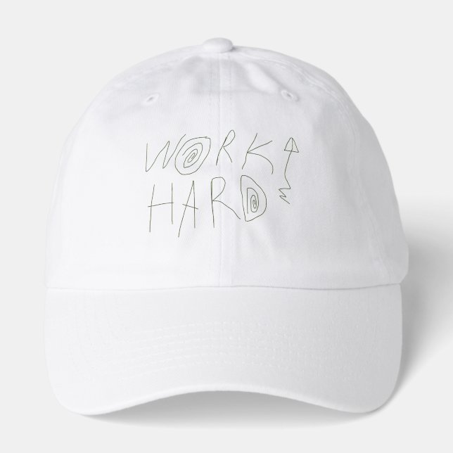 Work Hard Hand Drawing Typography Hat (Front)