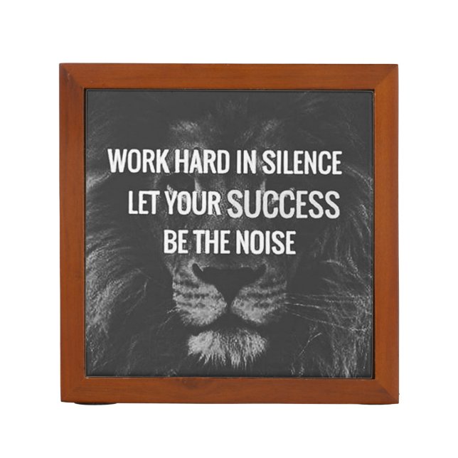 Work Hard In Silence - Motivational Desk Organizer (Front)