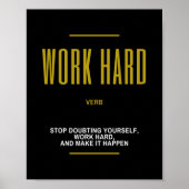 Work Hard Inspirational Quote Poster | Zazzle