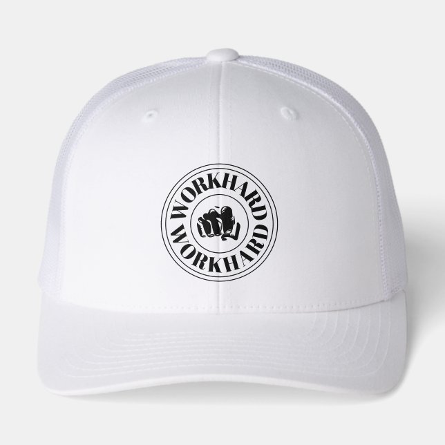Work Hard Motivational Quote Hat  (Front)