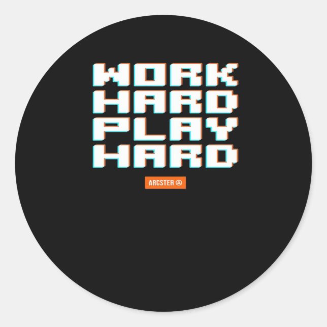 Work Hard Play Hard Classic Sloth Classic Round Sticker (Front)