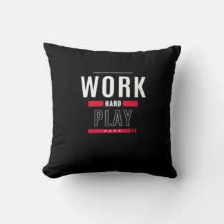 Work Hard Play Hard Classic Viral Throw Pillow