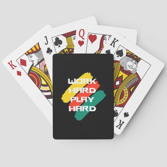 Work Hard Play Hard Cool Design Classic Poker Cards (Back)