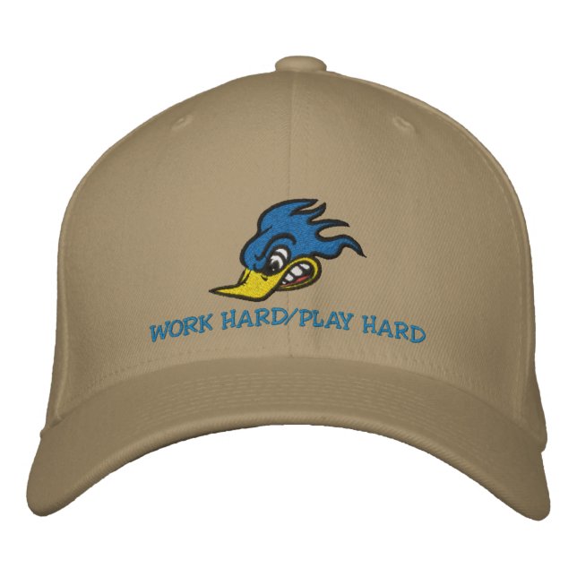 Work Hard/Play Hard Embroidered Baseball Hat (Front)