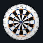 "WORK HARD PLAY HARD" Game Room Black/Blue/Orange  Dart Board<br><div class="desc">Need help customizing this with different colors? Email me at customize@customandcrafted.com Do you work hard and want to play hard? Playing a game of darts is a fun breaktime activity when you need to get up and move a little. This is also great for large office buildings for corporate offices...</div>