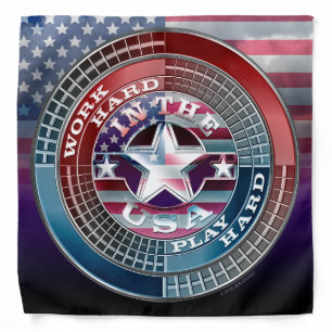 Work Hard Play Hard In The USA Bandana