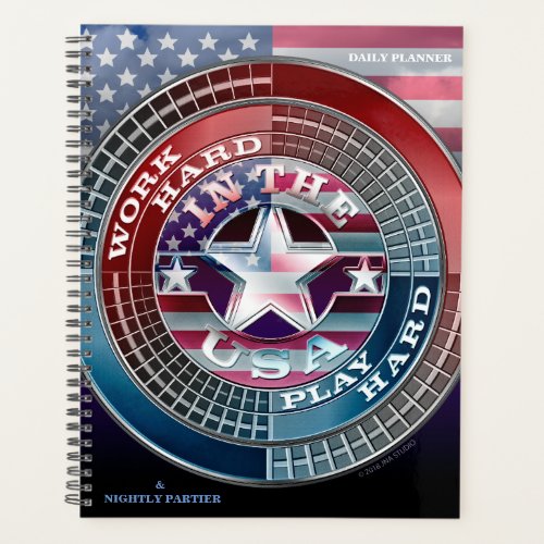 Work Hard Play Hard In The USA Planner