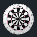 "WORK HARD PLAY HARD" Office Game Room Black/Pink  Dart Board<br><div class="desc">Want to attract your employees to go into the office? Let them work hard and play hard at the office! Improve your office game room with this dartboard featuring your company's brand colors and the text "WORK HARD" on the top and "PLAY HARD" on the bottom. Encourage your employees to...</div>