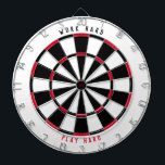 "WORK HARD PLAY HARD" Office Game Room Black/Red D Dart Board<br><div class="desc">Want to attract your employees to go into the office? Let them work hard and play hard at the office! Improve your office game room with this dartboard featuring your company's brand colors and the text "WORK HARD" on the top and "PLAY HARD" on the bottom. Encourage your employees to...</div>