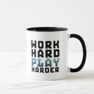 Work Hard Play Harder Gamers Geek Mug