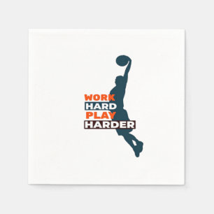 Work Hard Play So Hard Basketball Player Classic Napkins