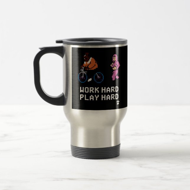 Work Hard Play so Hard - Cloud Nine Classic Travel Mug (Left)