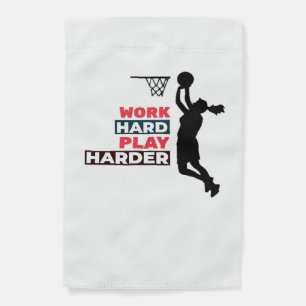 Work Hard Play So Hard Female Basketball Player Cl Garden Flag
