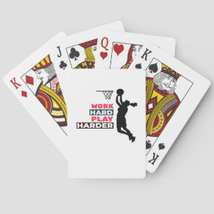 Work Hard Play So Hard Female Basketball Player Cl Poker Cards