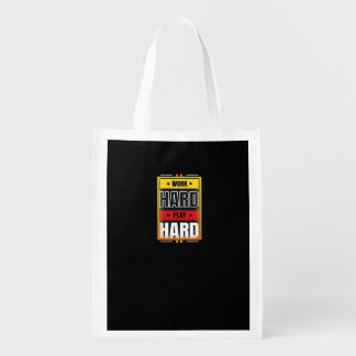 Work Hard Play So Hard Funny Trending  Grocery Bag