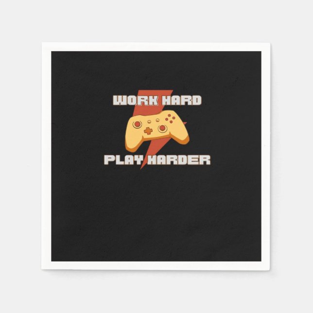 Work Hard Play So Hard Meme Quote Napkins (Front)