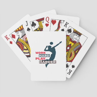Work Hard Play So Hard Volleyball Player Classic Poker Cards