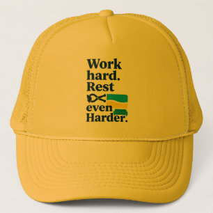 Work Hard Rest Even Harder Beach Lifestyle Design Trucker Hat