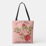 Work Hard Shop Harder Pink And Red Watercolor Rose Tote Bag at Zazzle