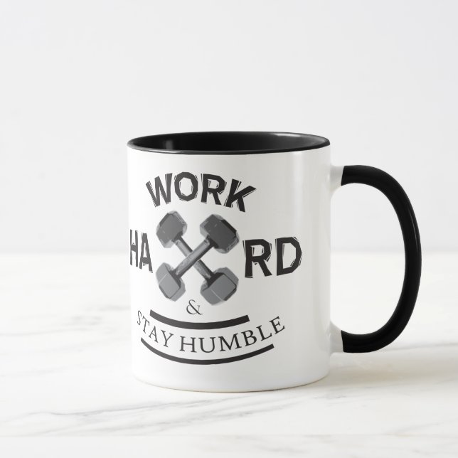 Work Hard Stay Humble - Dumbbell Mug (Right)