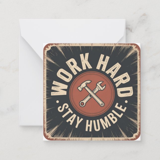 Work Hard, Stay Humble Note Card (Front)