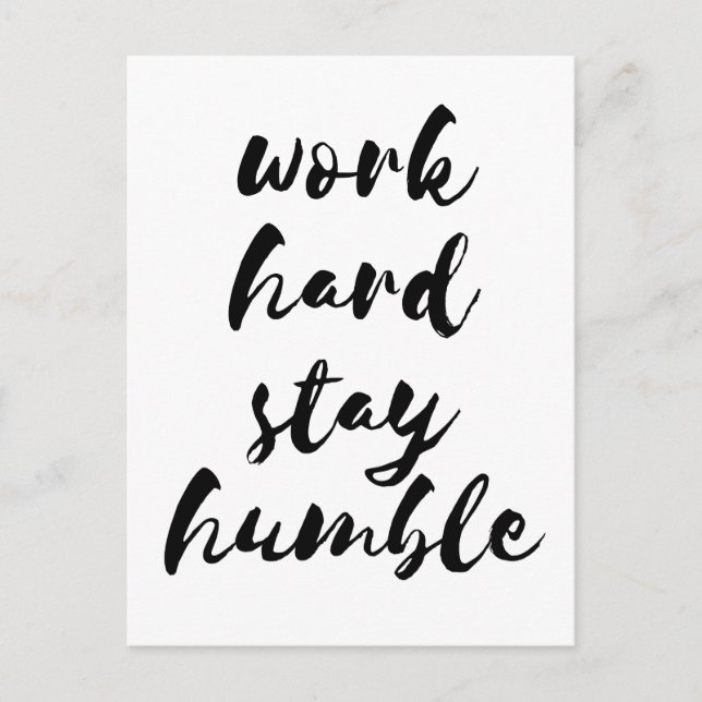 Work hard stay humble postcard (Front)