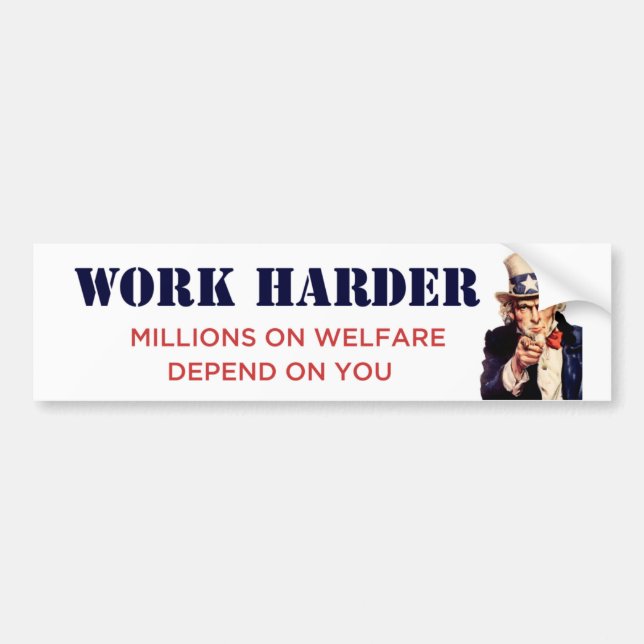WORK HARDER BUMPER STICKER (Front)