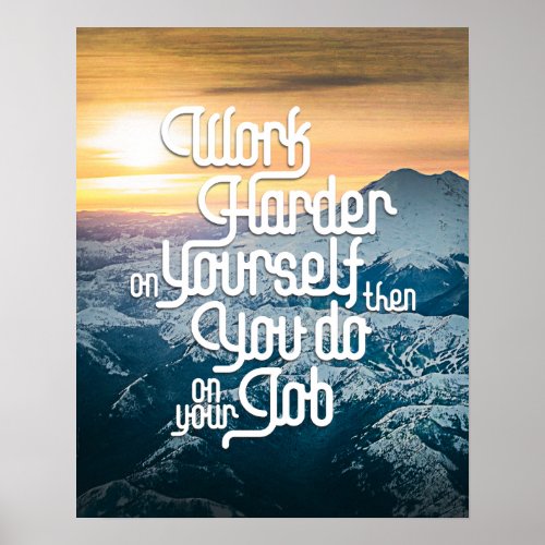 Work Harder On Yourself _ Law Of Attraction Poster