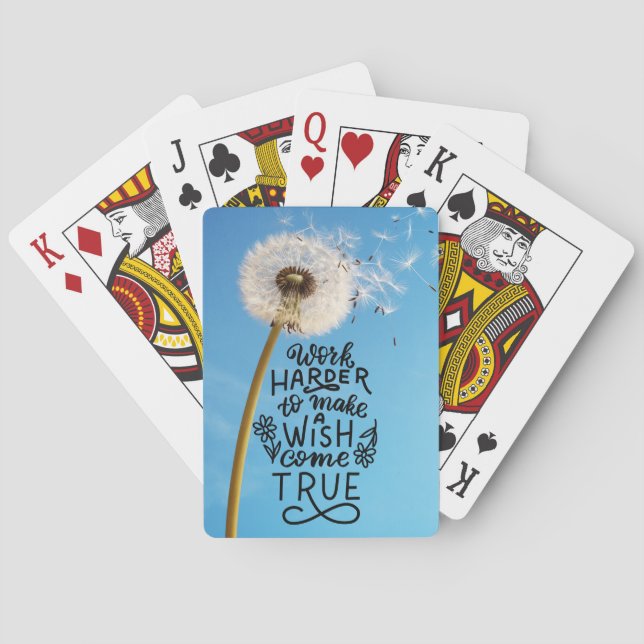 Work Harder to Make A Wish Come True Poker Cards (Back)
