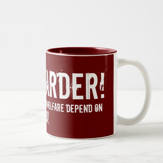 WORK HARDER! Two-Tone COFFEE MUG (Right)