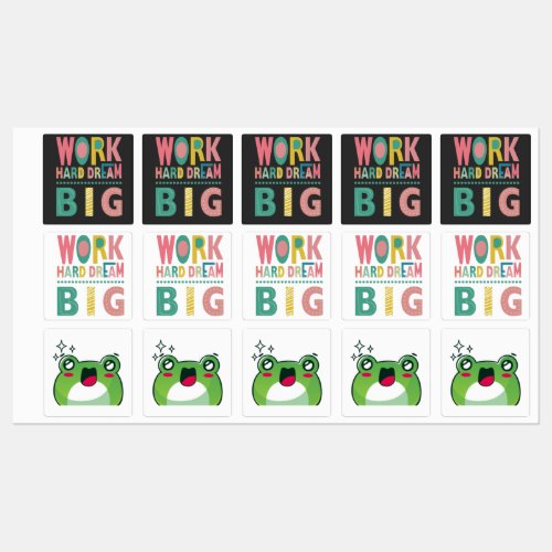 Work Heard Drama Big Colorful T_Shirt Labels