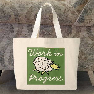 "Work in Progress" Sheep Cartoon Project Bag