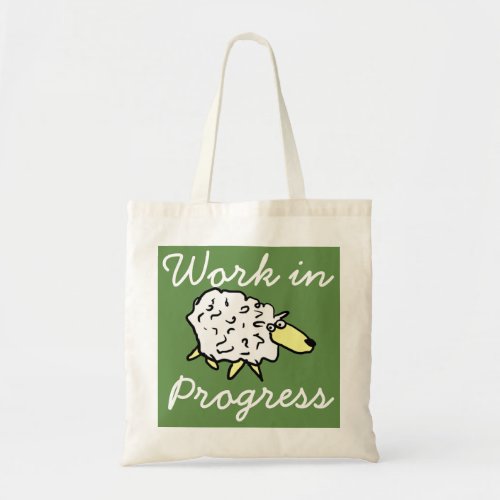 Work in Progress Sheep Cartoon Project Bag