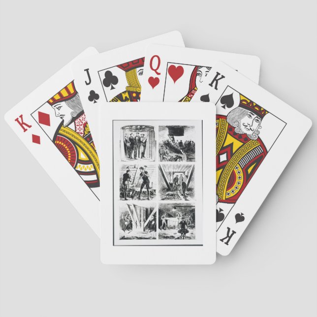 Work inside the caissons, constucting Brooklyn Bri Poker Cards (Back)