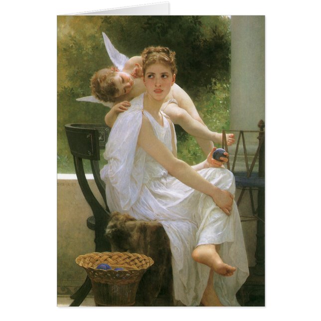 Work Interrupted by Bouguereau, Angel Portrait Cards (Front)