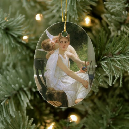 Work Interrupted by Bouguereau, Angel Portrait Ceramic Ornament