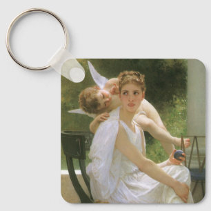 Work Interrupted by Bouguereau, Angel Portrait Keychain