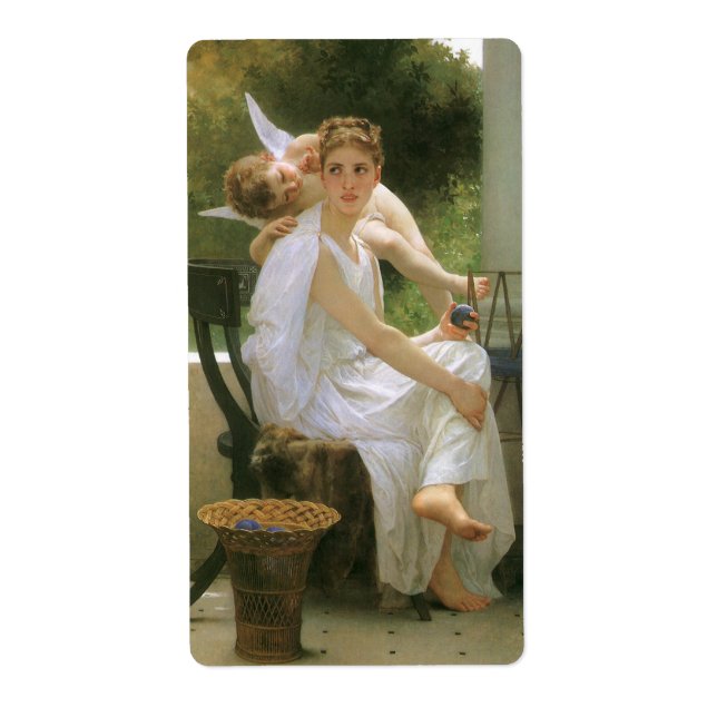 Work Interrupted by Bouguereau, Angel Portrait Label (Front)