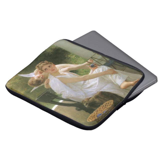 Work Interrupted by Bouguereau, Angel Portrait Laptop Sleeve (Front Top)