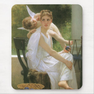 Work Interrupted by Bouguereau, Angel Portrait Mouse Pad