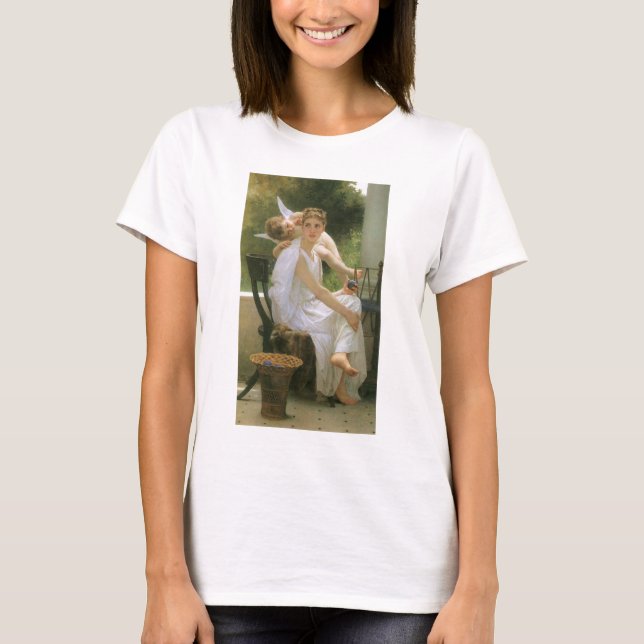 Work Interrupted by Bouguereau, Angel Portrait T-Shirt (Front)