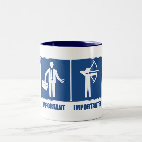 Work Is Important Archery Is Importanter Two_Tone Coffee Mug