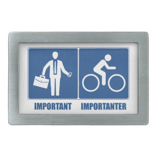 Work Is Important, Cycling Is Importanter Rectangular Belt Buckle